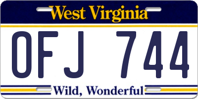 WV license plate OFJ744