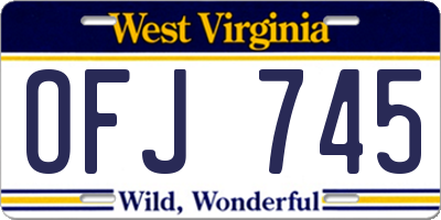 WV license plate OFJ745