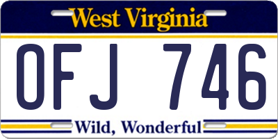 WV license plate OFJ746