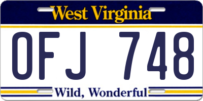 WV license plate OFJ748