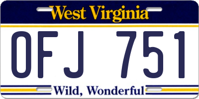 WV license plate OFJ751