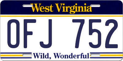 WV license plate OFJ752