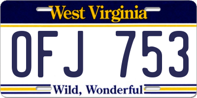 WV license plate OFJ753