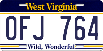 WV license plate OFJ764