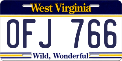 WV license plate OFJ766