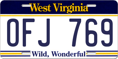 WV license plate OFJ769