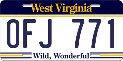 WV license plate OFJ771
