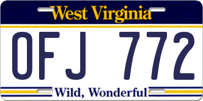 WV license plate OFJ772