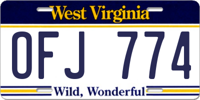 WV license plate OFJ774