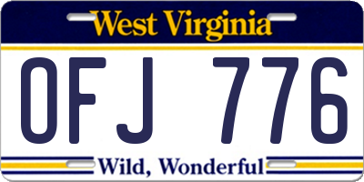 WV license plate OFJ776