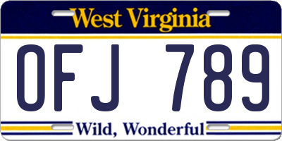 WV license plate OFJ789