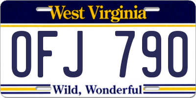 WV license plate OFJ790