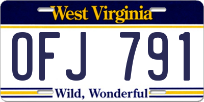 WV license plate OFJ791