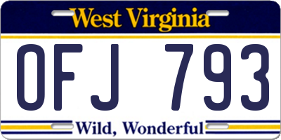 WV license plate OFJ793