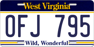 WV license plate OFJ795