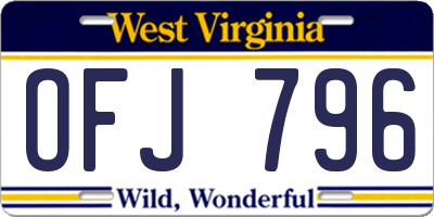 WV license plate OFJ796