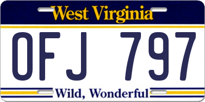 WV license plate OFJ797