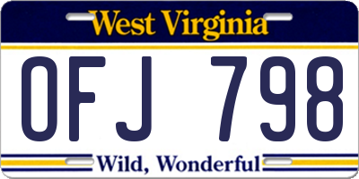 WV license plate OFJ798