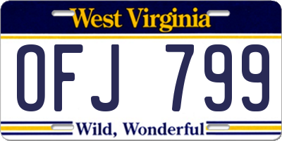 WV license plate OFJ799