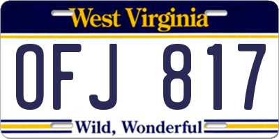 WV license plate OFJ817