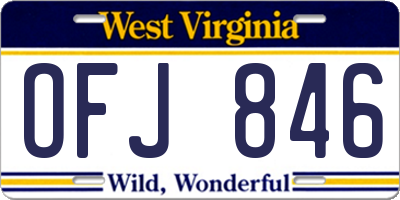 WV license plate OFJ846