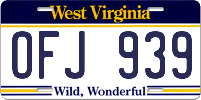 WV license plate OFJ939