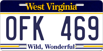 WV license plate OFK469