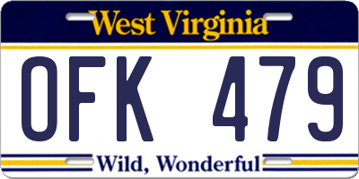 WV license plate OFK479