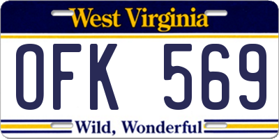 WV license plate OFK569