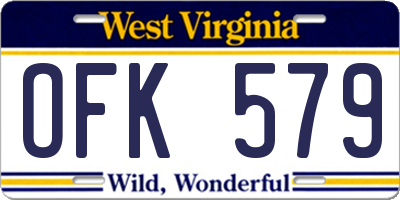 WV license plate OFK579