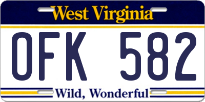 WV license plate OFK582