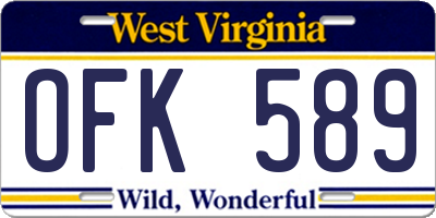 WV license plate OFK589