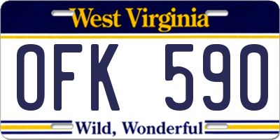 WV license plate OFK590