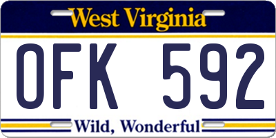 WV license plate OFK592
