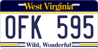 WV license plate OFK595