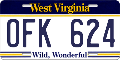 WV license plate OFK624