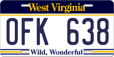 WV license plate OFK638