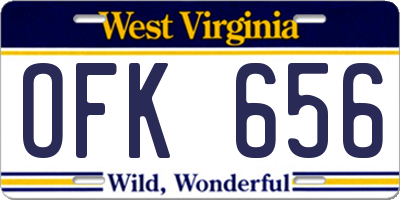 WV license plate OFK656