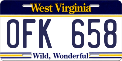 WV license plate OFK658