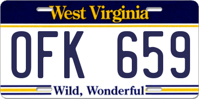 WV license plate OFK659
