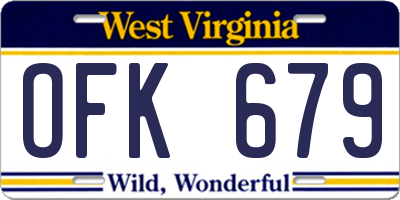 WV license plate OFK679