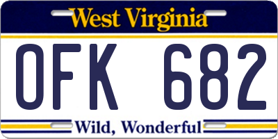 WV license plate OFK682