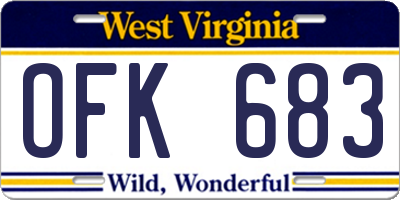 WV license plate OFK683