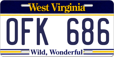 WV license plate OFK686