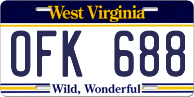 WV license plate OFK688