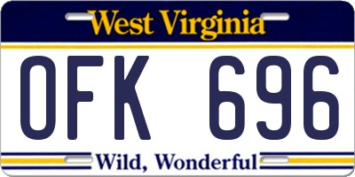 WV license plate OFK696