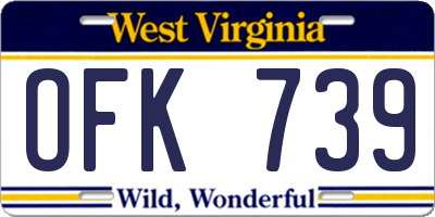 WV license plate OFK739