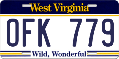 WV license plate OFK779