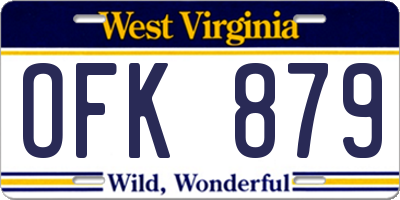 WV license plate OFK879