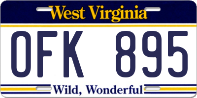 WV license plate OFK895